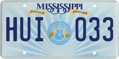 MS license plate HUI033