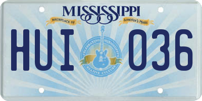 MS license plate HUI036