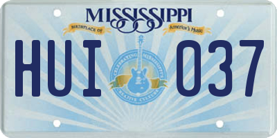 MS license plate HUI037