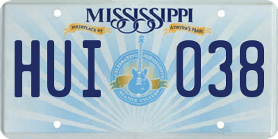MS license plate HUI038