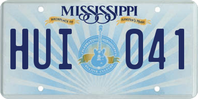 MS license plate HUI041