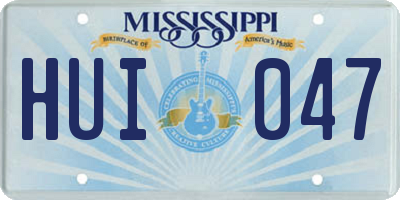 MS license plate HUI047
