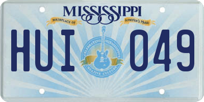 MS license plate HUI049