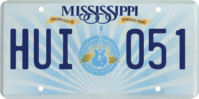 MS license plate HUI051