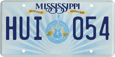MS license plate HUI054