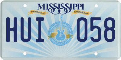 MS license plate HUI058