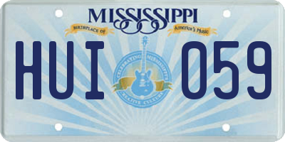 MS license plate HUI059