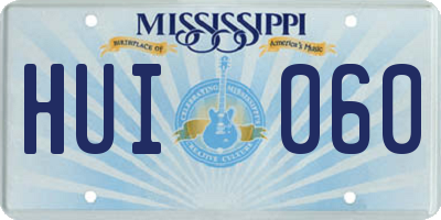MS license plate HUI060