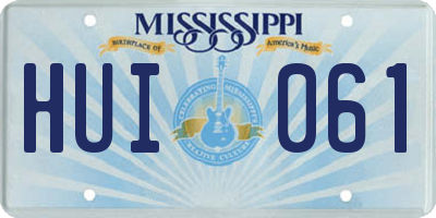 MS license plate HUI061