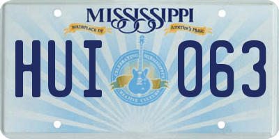 MS license plate HUI063