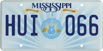 MS license plate HUI066