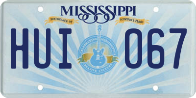 MS license plate HUI067