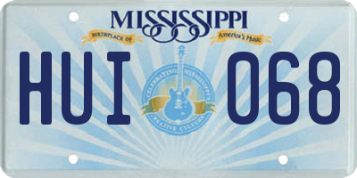 MS license plate HUI068