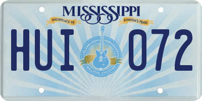 MS license plate HUI072