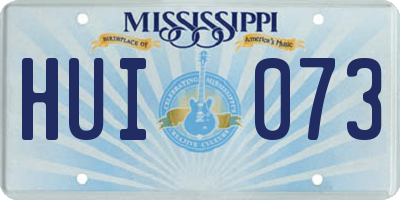 MS license plate HUI073