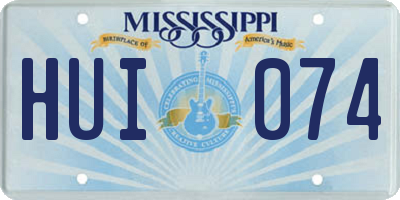 MS license plate HUI074