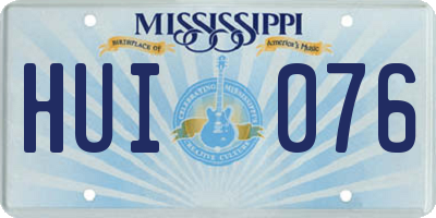 MS license plate HUI076