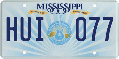 MS license plate HUI077