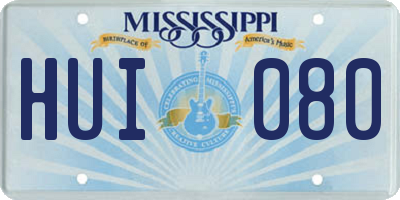 MS license plate HUI080