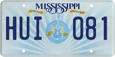 MS license plate HUI081