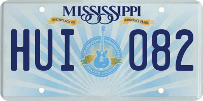MS license plate HUI082