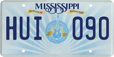 MS license plate HUI090