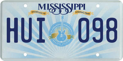 MS license plate HUI098