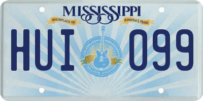 MS license plate HUI099