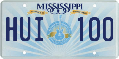 MS license plate HUI100