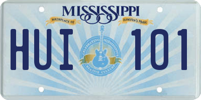 MS license plate HUI101