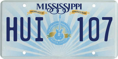 MS license plate HUI107