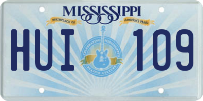 MS license plate HUI109
