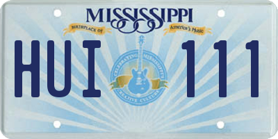 MS license plate HUI111