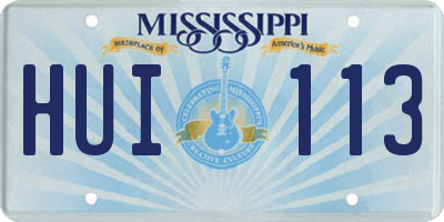 MS license plate HUI113