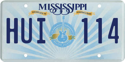 MS license plate HUI114
