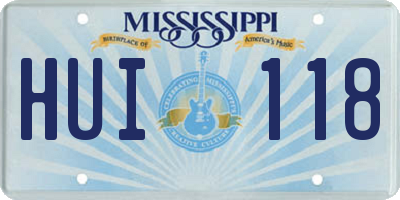 MS license plate HUI118