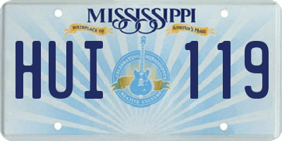 MS license plate HUI119