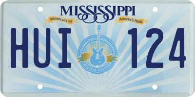 MS license plate HUI124