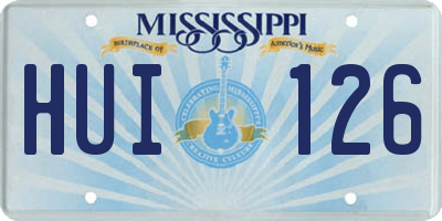 MS license plate HUI126
