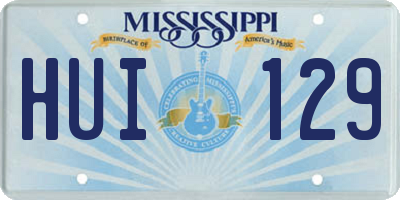 MS license plate HUI129