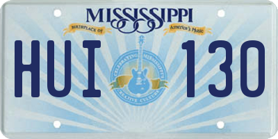 MS license plate HUI130