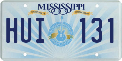 MS license plate HUI131