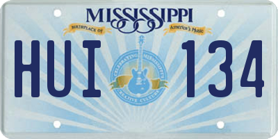 MS license plate HUI134