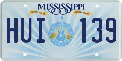 MS license plate HUI139
