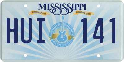 MS license plate HUI141