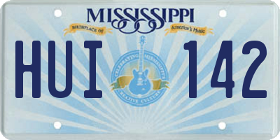 MS license plate HUI142