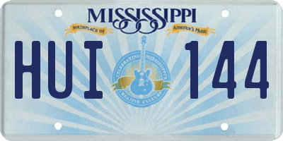 MS license plate HUI144