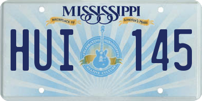 MS license plate HUI145