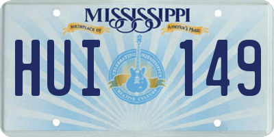MS license plate HUI149