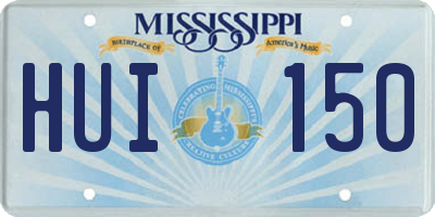 MS license plate HUI150